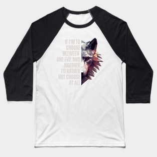 One Evil and Another II - Silver Wolf - Fantasy - Witcher Baseball T-Shirt